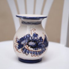 Váza keramická bílo-modrá