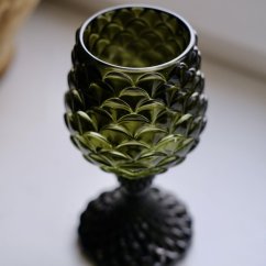 Skleněný svícen šiška na čajovou svíčku 15 cm