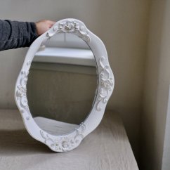 Bílé zrcadlo 45cm x 37cm