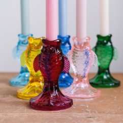 Skleněné svícny rybičky 12x8 cm