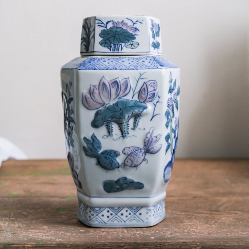 Keramická dóza s víkem 31 cm - Old China