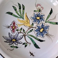 Závěsný malovaný keramický tálíř 32 cm