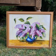 Ručně malovaný obraz v rámu 56 x 46 cm