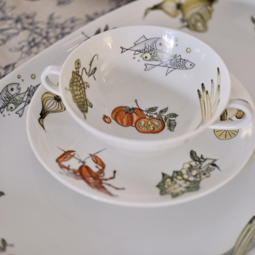 Miska s podšálkem kostní porcelán Krautheim Selb Bavaria