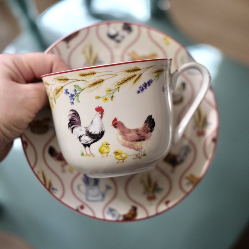 Porcelánový šálek s podšálkem 400 ml - Easy Life