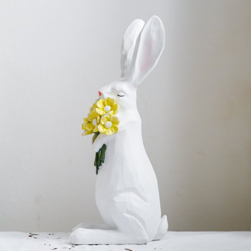 Figurka králík s kytici 43 cm