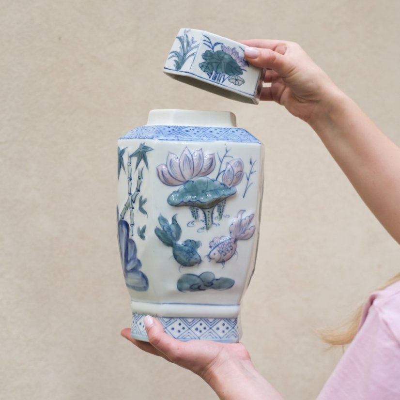 Keramická dóza s víkem 31 cm - Old China