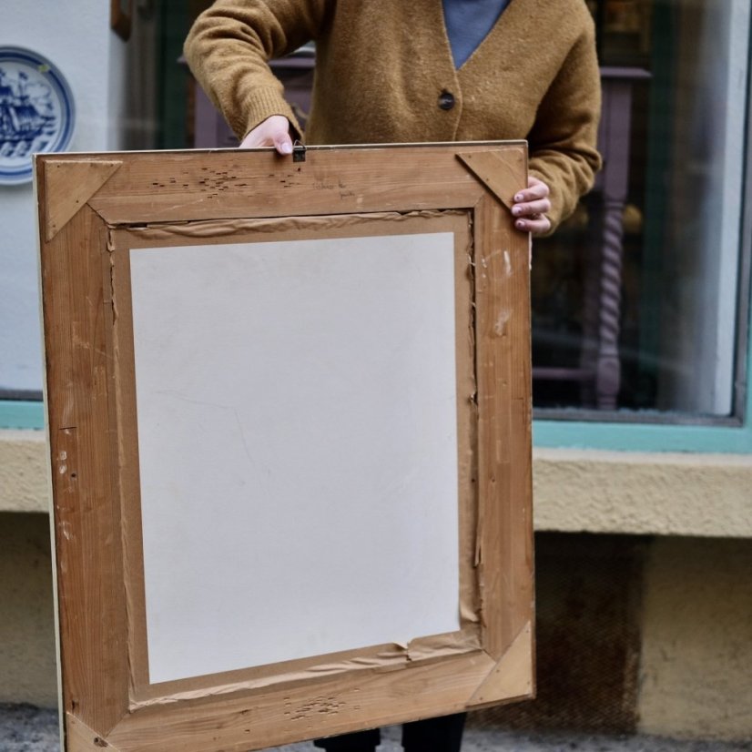 Ručně malovaný obraz v rámu 68 x 77 cm