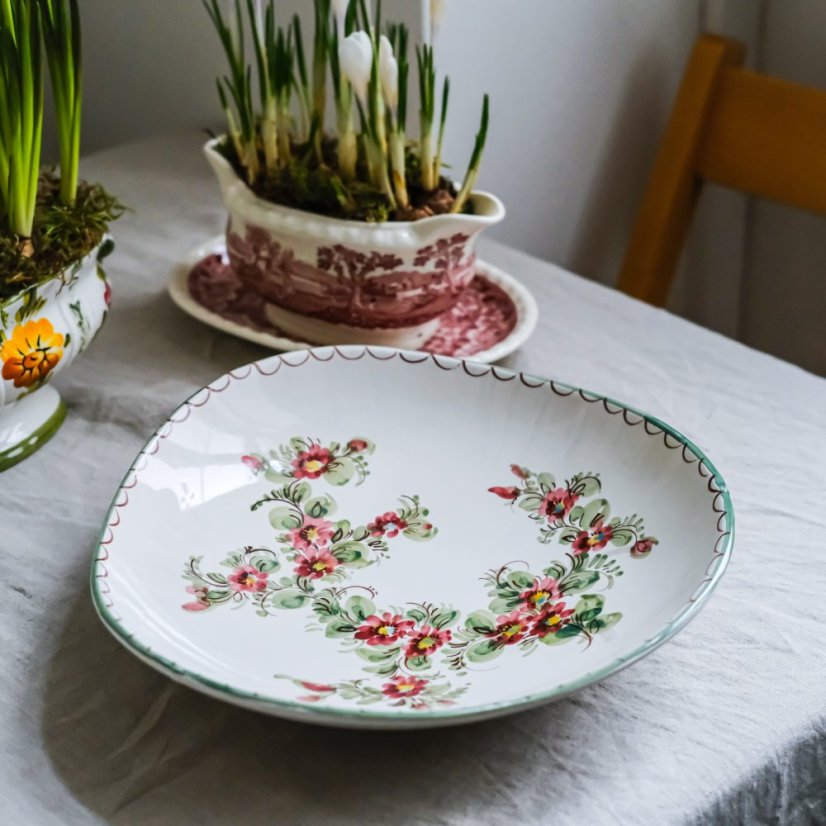 Závěsný talíř s kytičky Ulmer Keramik Německo 27cm