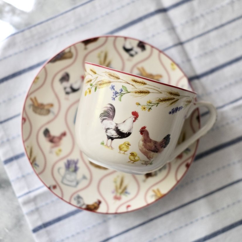 Porcelánový šálek s podšálkem 400 ml - Easy Life