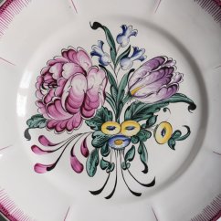Ručně malovaný závěsný talíř s květinami Francie  25,5cm
