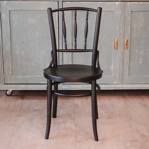 Retro jídelní židle dřevěná černá matná
