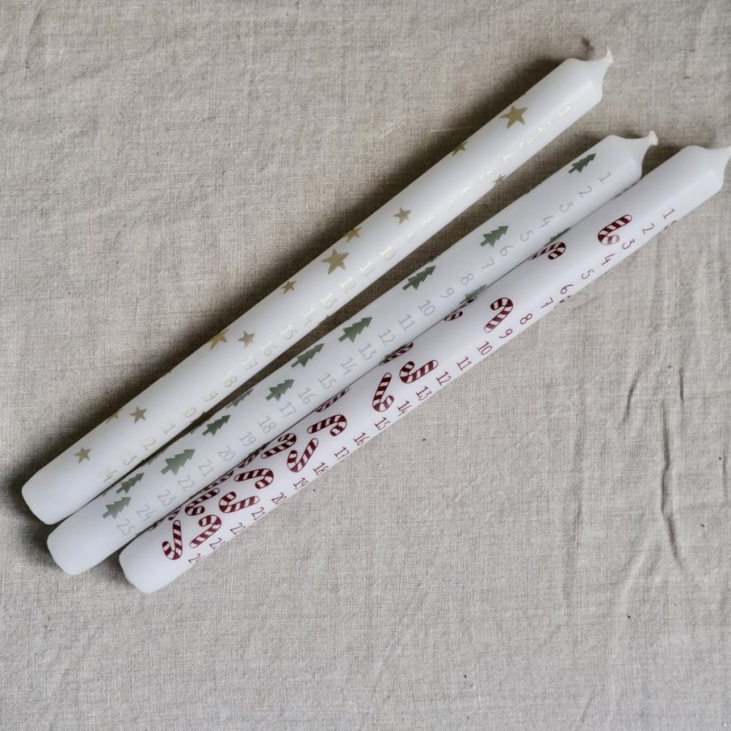 Adventní svíčka 28 cm - Barva: Červená