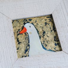 Malovaný obrázek s dekorační fólií v dřevěném rámečku 22,5x22,5 cm