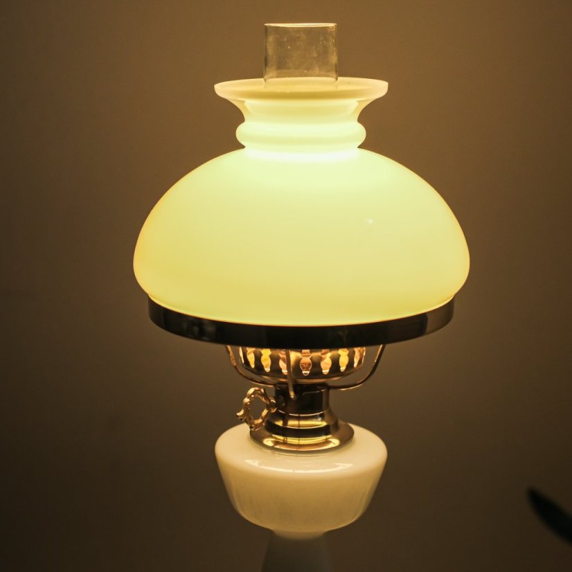 Vintage  lampa sklo/mosaz   46cm
