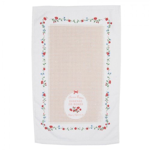 Kuchyňský ručník WHITE GREEN ROSES 40x66 cm