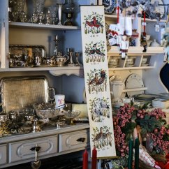 Vintage vyšívaný závěs ptáčky 106x17 cm