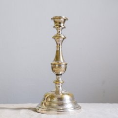 Postříbřený větší svícen 30x14 cm