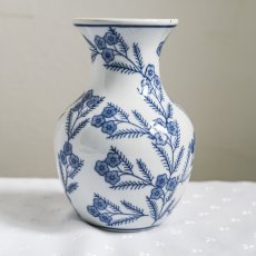 Modrobílá váza  18,5cm