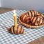 Keramický svícen croissant 14x6 cm