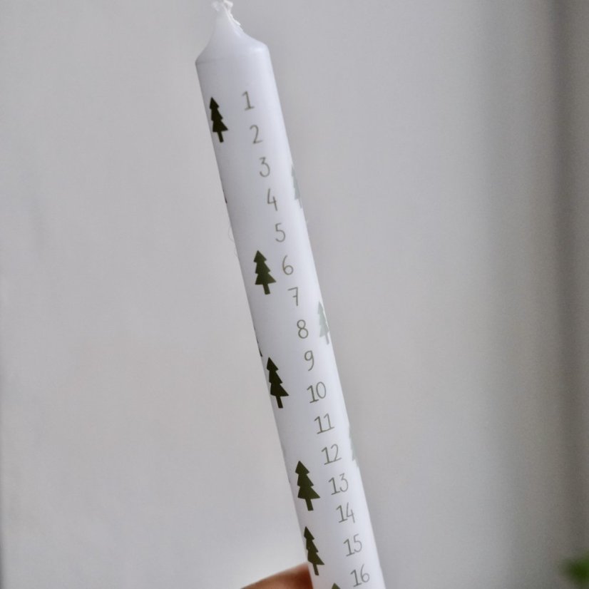 Adventní svíčka 28 cm - Barva: Červená