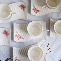 Šálek s podšálkem motyl 90 ml