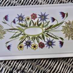 Tác na štrůdl/zákusky 37,5 x 15,5 cm kytičky