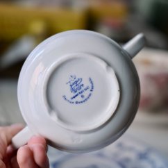 Miska s podšálkem 300ml  bílomodrá