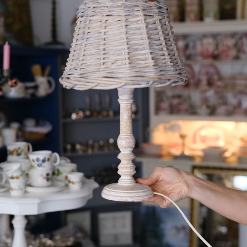 Stolní lampa dřevěná 40 cm