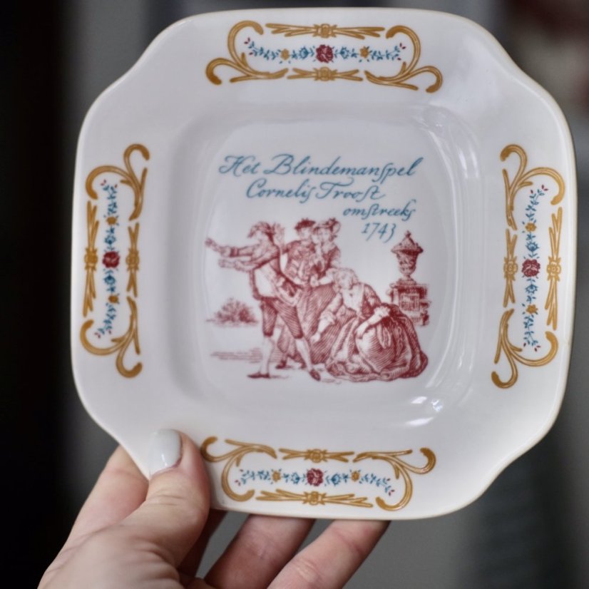 Sada vintage talířků 5ks 1960s Boch La Louviere Belgium