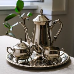 Postříbřená sada na čaj/kávu