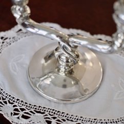 Postříbřený svícen na 2 svíčky 15 x 15 cm