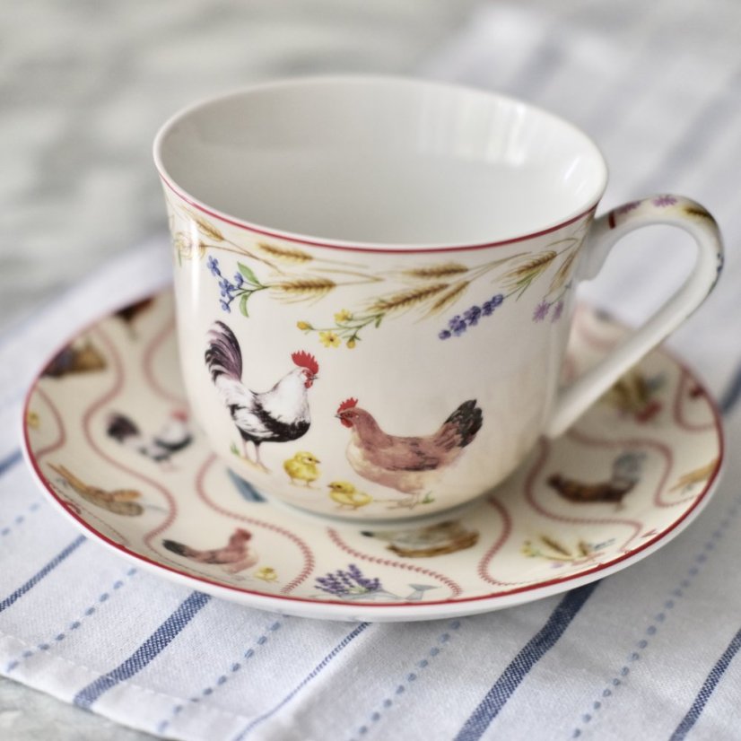 Porcelánový šálek s podšálkem 400 ml - Easy Life