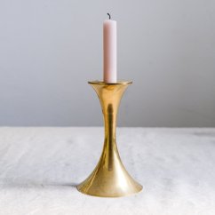 Kovový svícen zlatá barva 18 cm
