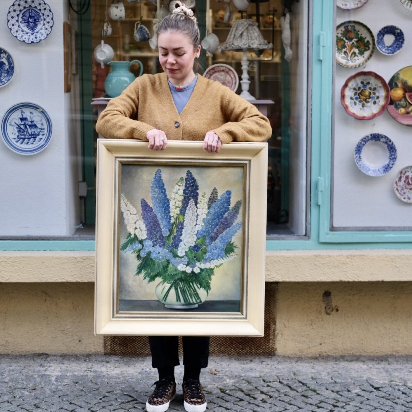 Ručně malovaný obraz v rámu 68 x 77 cm
