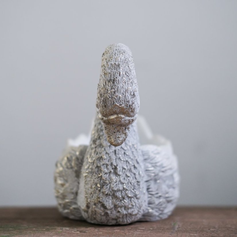 Betonový květináč  labuť   18,6x11x15cm