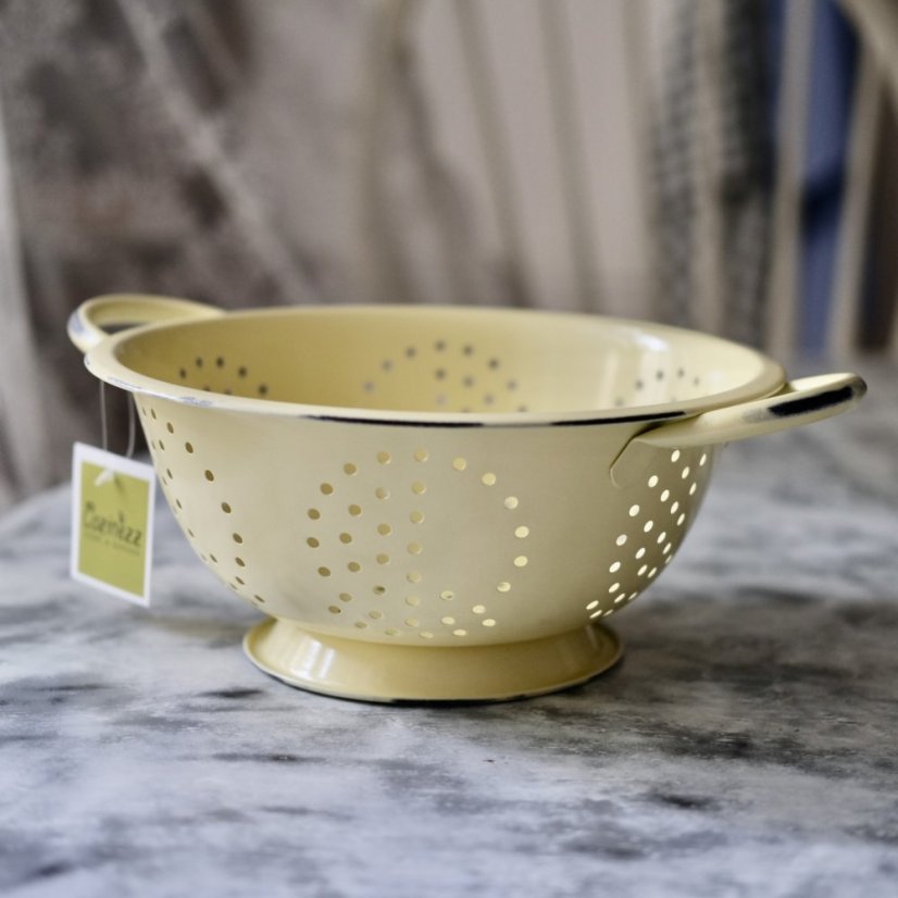 Plechový cedník 24 cm - Barva: Žlutá