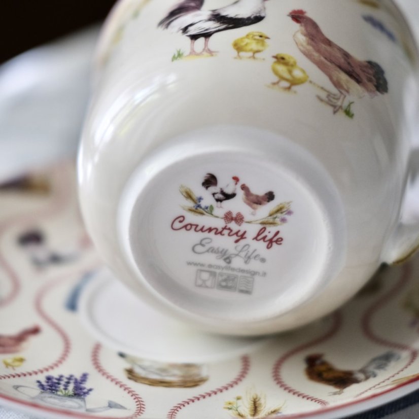 Porcelánový šálek s podšálkem 400 ml - Easy Life