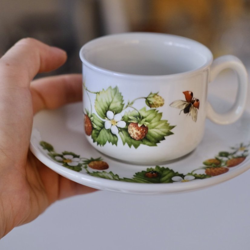 Šálek s podšálkem J&G Meakin Wedgwood jahody 150 ml