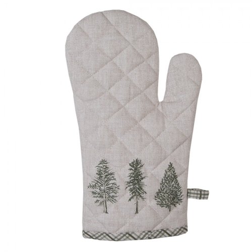 Béžová bavlněná chňapka - rukavice se stromky Natural Pine Trees
