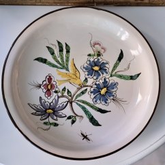 Závěsný malovaný keramický tálíř 32 cm