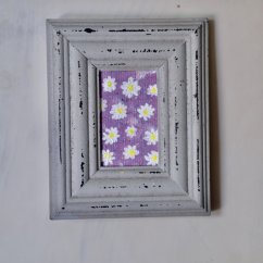 Ručně malovaný obraz v rámu 11 x 13 cm