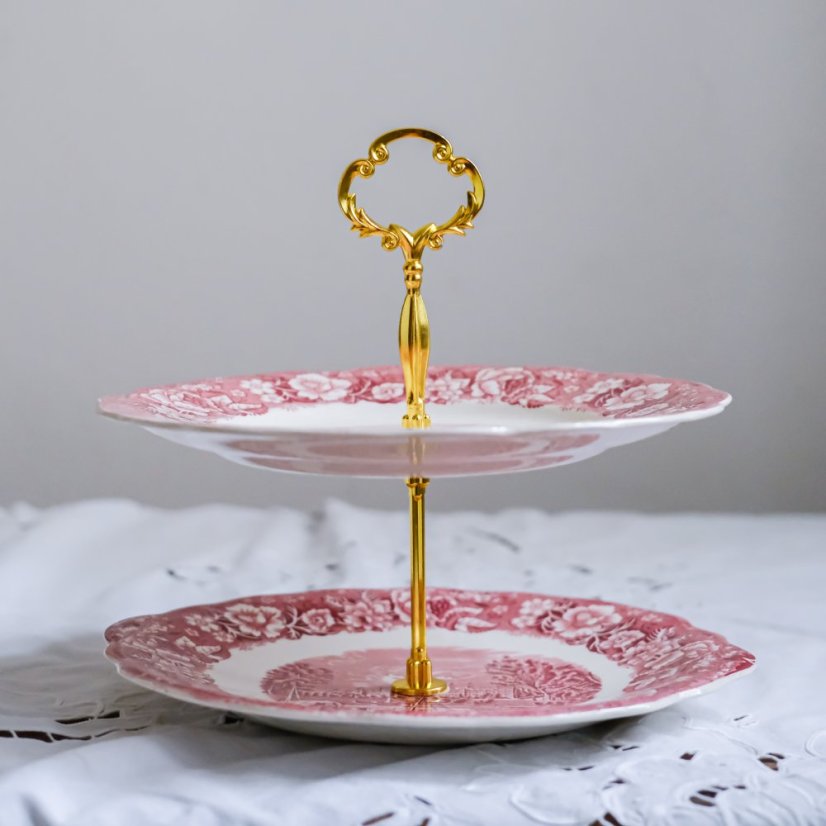 Vintage etažér Palissy England 26/25cm