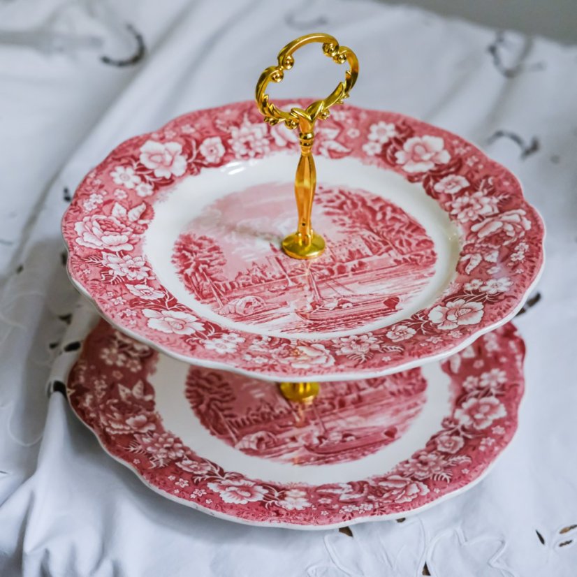 Vintage etažér Palissy England 26/25cm