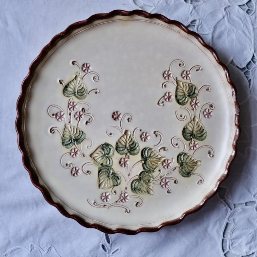 Keramický závěsný talíř s botanickým motivem 25 cm