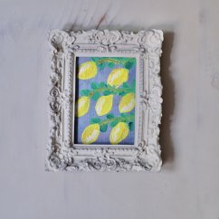 Ručně malovaný obraz v rámu 10 x 12,5cm