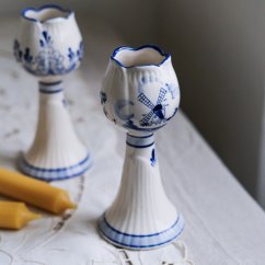 Vintage svícen tulipán Delft - Holland 15 cm