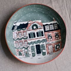 Miska s mašlemi a domečky 22cm x 5cm