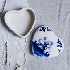 Vintage ručně malovaná šperkovnice/doza Delft 7x3.5 cm