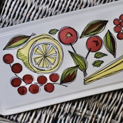 Tác na štrůdl/zákusky 37,5 x 15,5 cm ovoce